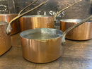 Set of Six French Copper SaucepansVintage Frog