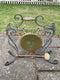Small Brass Gong Mounted on Iron StandVintage Frog