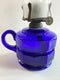 Small Cobalt Blue Glass Oil LampVintage FrogFurniture