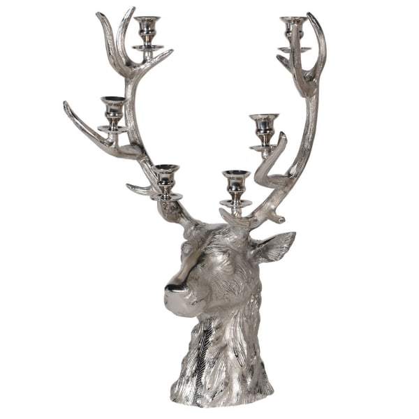 Small Nickel Silver Colour Reindeer CandleholderVintage FrogCandle Holder