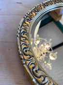Small Round Gilt Framed Bevelled Wall Mirror With Ornate Bow DetailVintage FrogFurniture
