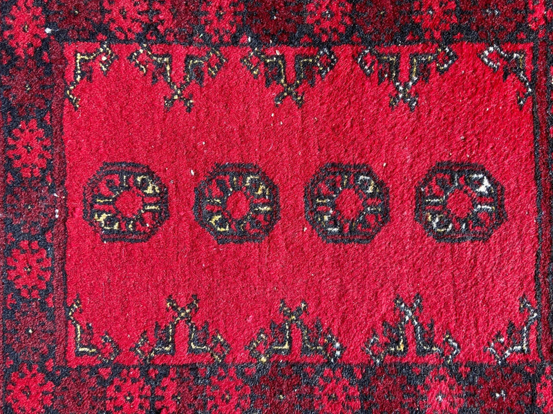 Small Vintage Persian Style Hand Knotted RugVintage Frog