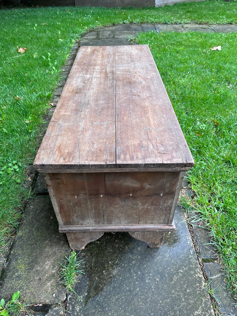 Solid Wood Early 20th Century Blanket Chest TrunkVintage Frog