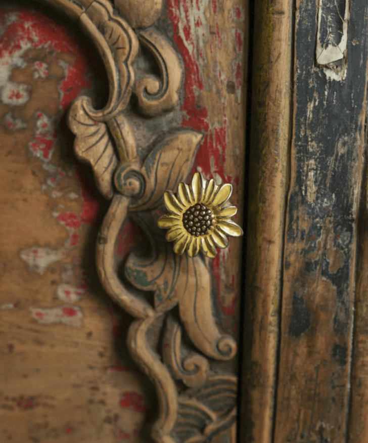 Sunny Sunflower Knob, Brass Cabinet Handle, Furniture DecorDoing GoodsCabinet Handles