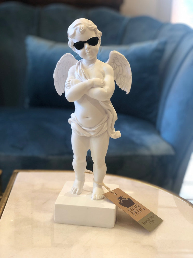 Super Cool White Cherub Figure With SunglassesVintage FrogBrand New