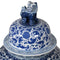 Tall Floor Standing Blue & White Oriental Crackle Ceramic UrnVintage Frog C/HDecor