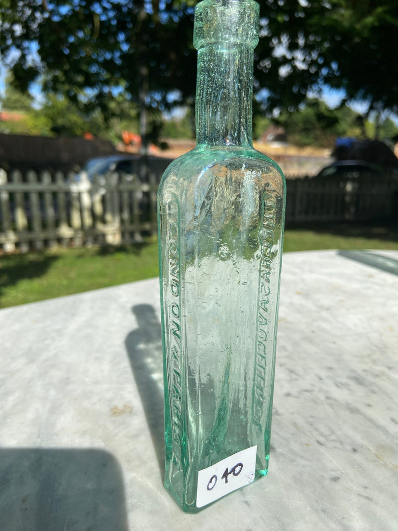 The Chasa Vogeler Co.Antique Aqua Green Glass Bottle - Vintage Glass BottleVintage FrogBottle