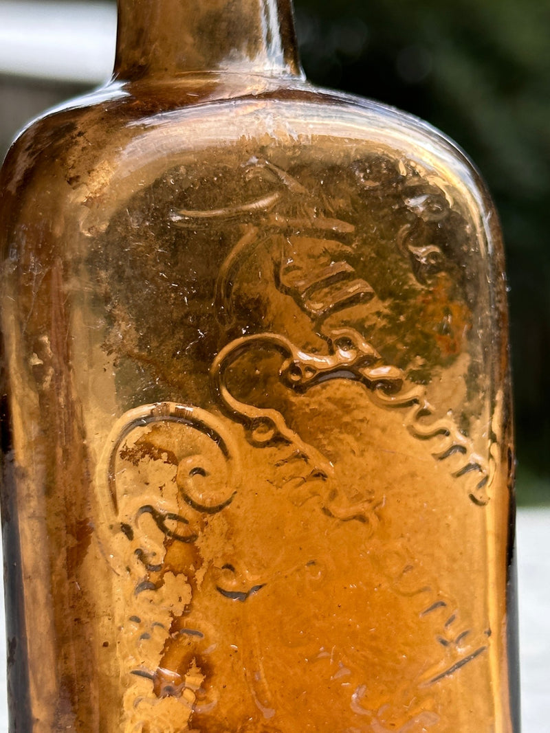 The Killgerm Company Ltd, Antique Brown Glass Bottle - Vintage Glass BottleVintage FrogBottle