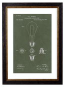 Victorian Edison Lightbulb Patent Design, Print of Vintage Illustrated Lightbulb Blueprint - 1900s Artwork Print. Framed Wall Art PictureVintage Frog T/APictures & Prints