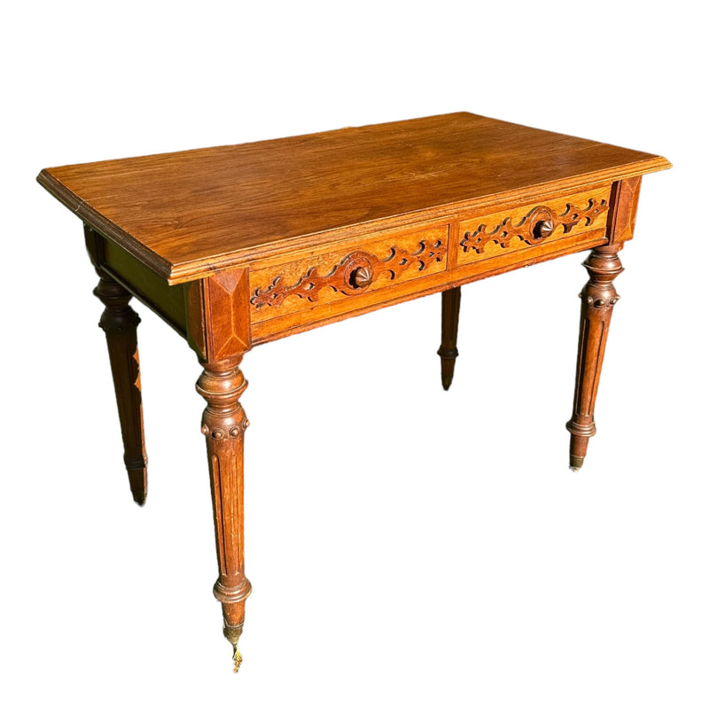 Victorian Oak Console Table / Writing Desk With Two DrawersVintage FrogFurniture