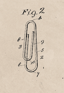 Victorian Paperclip Patent Design, Print of Vintage Paperclip Blueprint - 1900s Artwork Print. Framed Wall Art PictureVintage Frog T/APictures & Prints