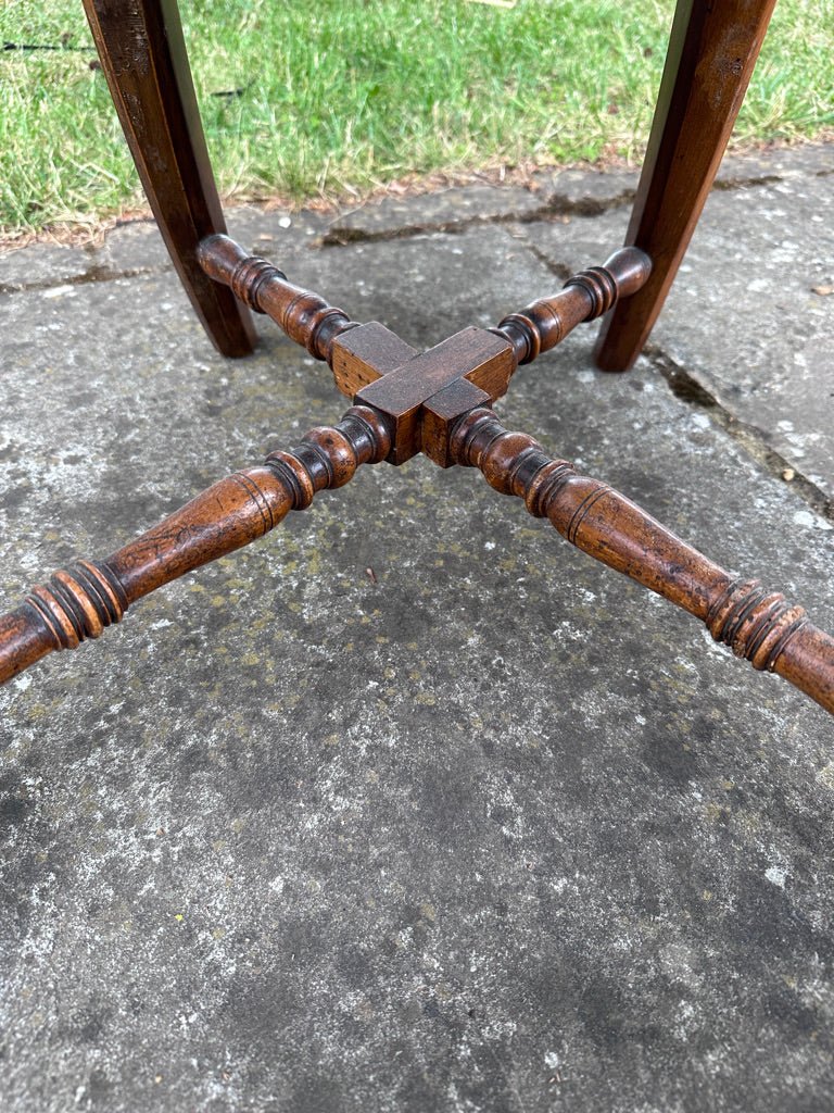 Victorian Walnut Jacobean Style Occasional Chair With Barley Twist Supports and Green UpholsteryVintage Frog