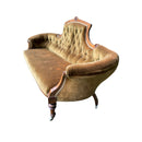 Victorian Walnut Sofa With Button Backed Upholstery and Turned Legs on CastorsVintage Frog