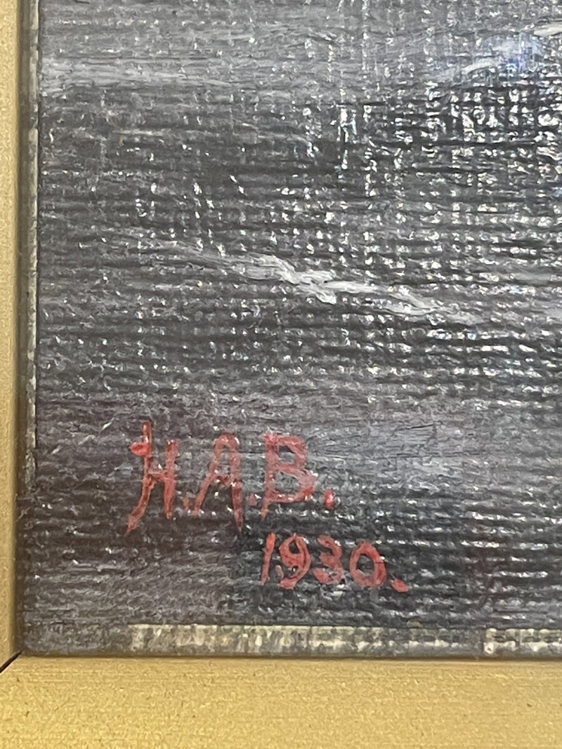 Vintage Black Framed 1930's Signed Nautical Sea-Scape PaintingVintage FrogVintage Item
