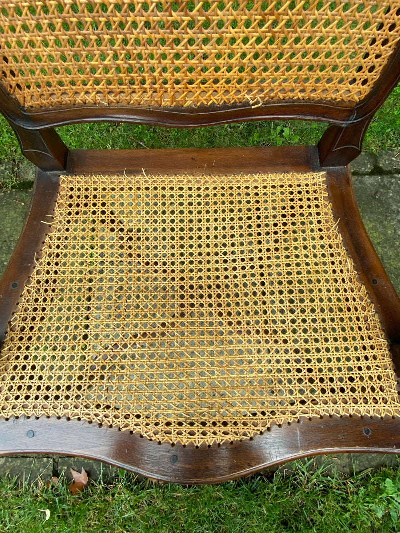 Vintage Cane Back and Seat Solid Wood Framed Occasional Armchair (1 of 2)Vintage FrogFurniture