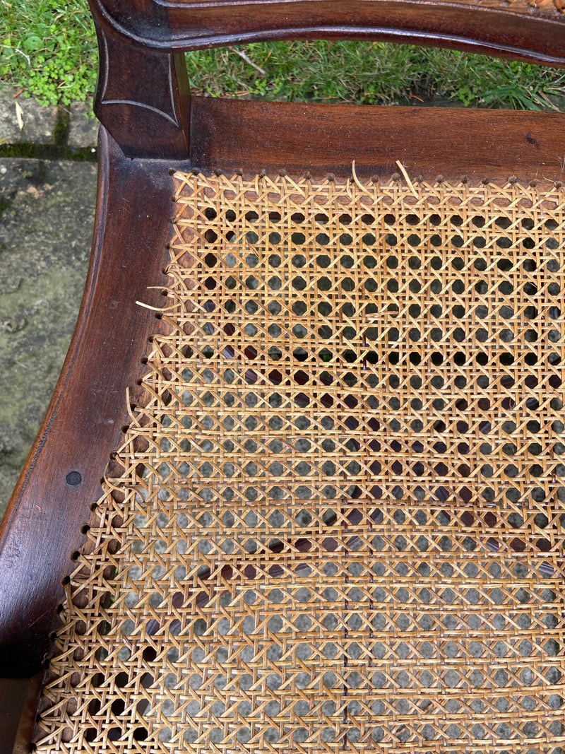 Vintage Cane Back and Seat Solid Wood Framed Occasional Armchair (1 of 2)Vintage FrogFurniture