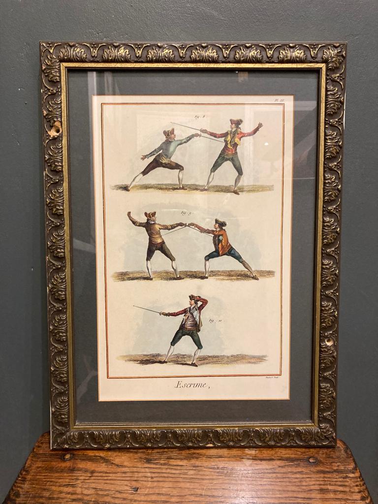 Vintage Framed Fencing Sword Fighting Sports Wall Art Picture PrintVintage FrogVintage Art
