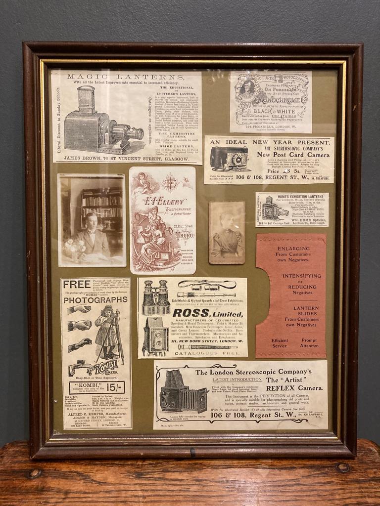 Vintage Framed Photography, camera and Magic Lantern Paper Advertisements Wall Art Picture PrintVintage FrogVintage Art