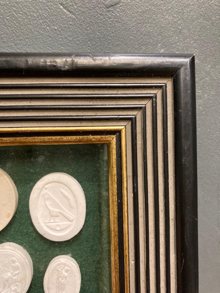 Vintage Framed Reproduction 3D Plaster Reliefs of Roman and Egyptian Seals and Figures Wall Art Picture PrintVintage FrogVintage Art