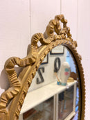 Vintage Gilt Framed Oval Mirror with Bow DetailingVintage Frog