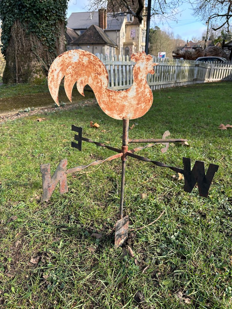 Vintage Metal Weathervane With Rooster and Twisted Metal Details, Wall MountableVintage FrogFurniture