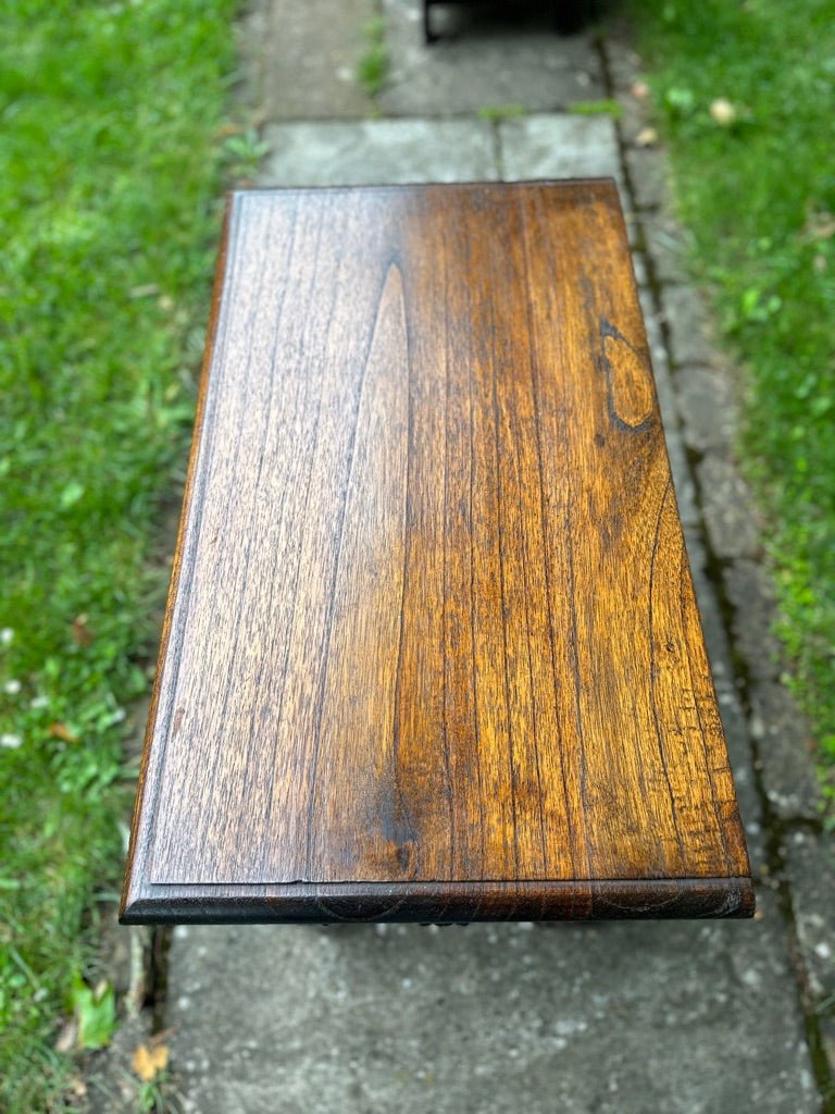 Vintage Oak Small Side Table With Single DrawerVintage Frog
