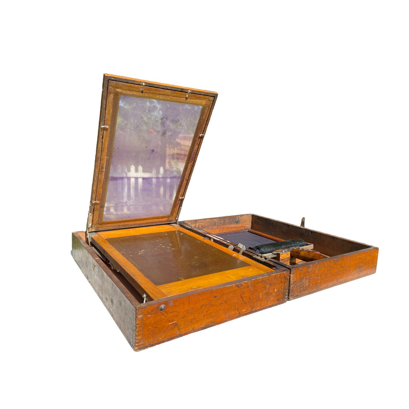 Vintage Traveling Screen Printing Kit In Original Mid Century Wooden Travel CaseVintage Frog