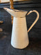 Vintage White Enamel European Pitcher Water Jug VaseVintage FrogFurniture