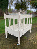 White Painted Antique Magazine Rack, Paper Storage With DrawerVintage FrogFurniture