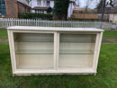 White Painted Glass Front Haberdashery Display Shelving CabinetVintage Frog