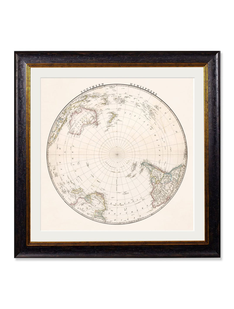 World Map Hemisphere Prints - Referenced From The Work of an 1800s CartographerVintage Frog T/APictures & Prints