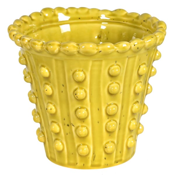 Yellow Bobble Planter VaseVintage Frog C/H